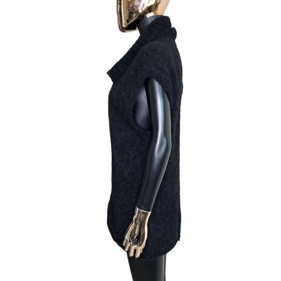 ❄️ Holistia Alpaca Blend Vest Large – Black Shawl Collar Zip Fall Winter ❄️ - Picture 10 of 12